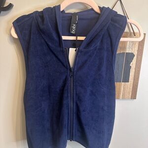 bobi Navy Sleeveless Zip-Up Top